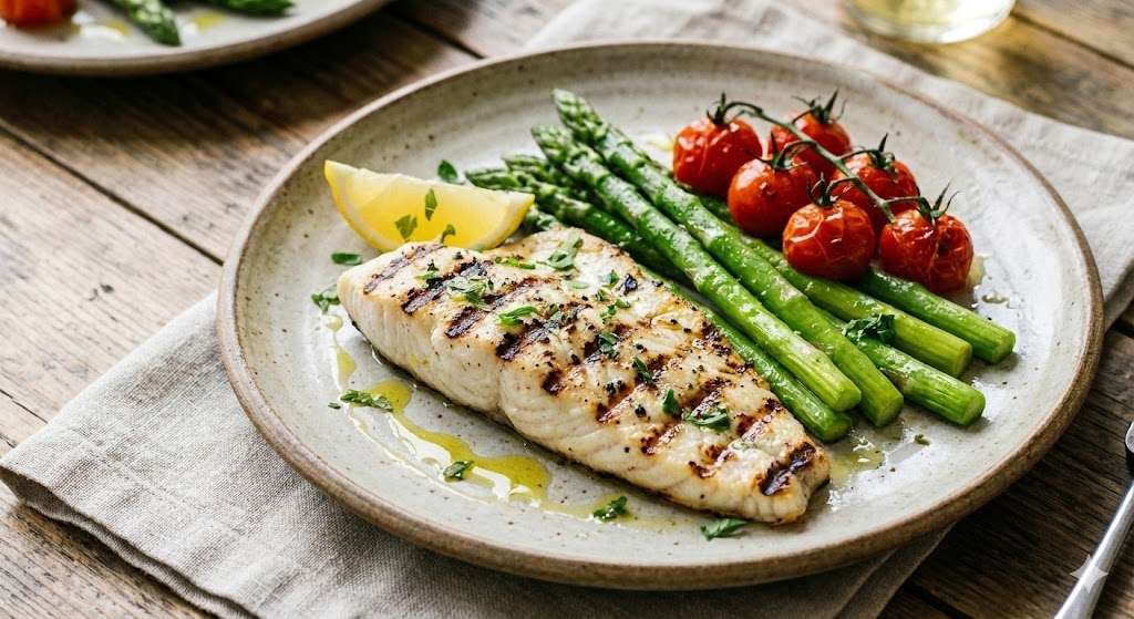 Pescado con vegetales